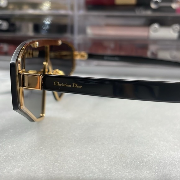 DIOR black gold future triangular shield sunglasses new authentic - Picture 7 of 9